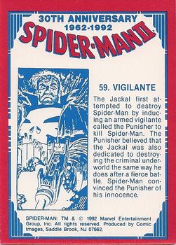 1992 Comic Images Spider-Man II: 30th Anniversary 1962-1992 #59 Vigilante Back