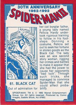 1992 Comic Images Spider-Man II: 30th Anniversary 1962-1992 #61 Black Cat Back