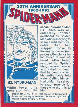 1992 Comic Images Spider-Man II: 30th Anniversary 1962-1992 #63 Hydro-Man Back