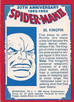 1992 Comic Images Spider-Man II: 30th Anniversary 1962-1992 #65 Kingpin Back