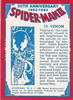 1992 Comic Images Spider-Man II: 30th Anniversary 1962-1992 #72 Venom Back