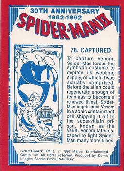 1992 Comic Images Spider-Man II: 30th Anniversary 1962-1992 #78 Captured Back