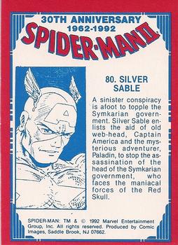 1992 Comic Images Spider-Man II: 30th Anniversary 1962-1992 #80 Silver Sable Back