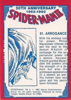 1992 Comic Images Spider-Man II: 30th Anniversary 1962-1992 #81 Arrogance Back