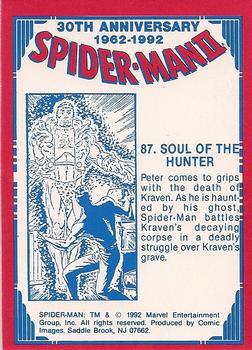 1992 Comic Images Spider-Man II: 30th Anniversary 1962-1992 #87 Soul of the Hunter Back