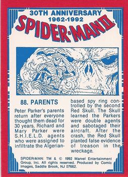 1992 Comic Images Spider-Man II: 30th Anniversary 1962-1992 #88 Parents Back