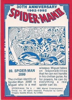1992 Comic Images Spider-Man II: 30th Anniversary 1962-1992 #89 Spider-Man 2099 Back