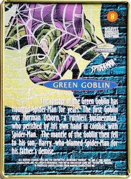 1996 Metallic Impressions Spider-Man #8 Green Goblin Back