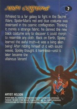 1996 SkyBox Premium Spider-Man #2 Alien Costume Back