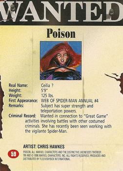 1996 SkyBox Premium Spider-Man #59 Poison Back