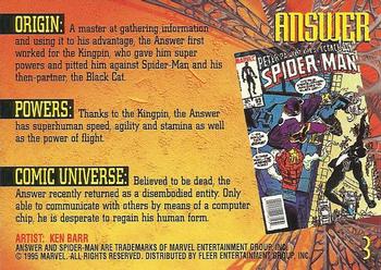 1995 Fleer Ultra Spider-Man #3 Answer Back
