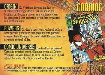 1995 Fleer Ultra Spider-Man #11 Cardiac Back