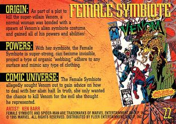 1995 Fleer Ultra Spider-Man #22 Female Symbiote Back