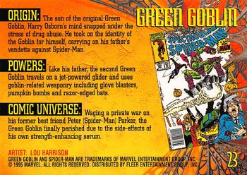 1995 Fleer Ultra Spider-Man #23 Green Goblin Back