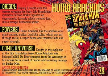 1995 Fleer Ultra Spider-Man #28 Homo Arachnis Back