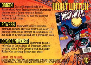 1995 Fleer Ultra Spider-Man #40 Nightwatch Back