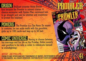 1995 Fleer Ultra Spider-Man #43 Prowler Back