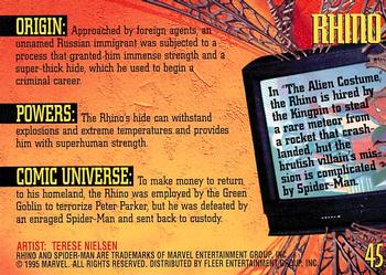 1995 Fleer Ultra Spider-Man #45 Rhino Back