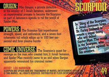 1995 Fleer Ultra Spider-Man #49 Scorpion Back