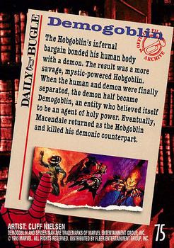 1995 Fleer Ultra Spider-Man #75 Demogoblin Back