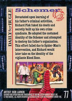1995 Fleer Ultra Spider-Man #77 Schemer Back