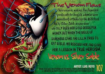 1995 Fleer Ultra Spider-Man #107 Venom vs. Silver Sable Back