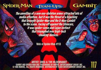 1995 Fleer Ultra Spider-Man #117 Gambit Back