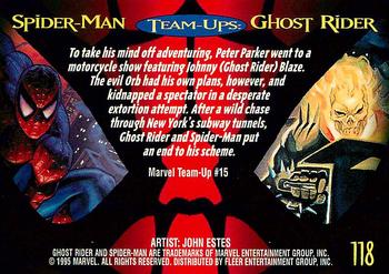 1995 Fleer Ultra Spider-Man #118 Ghost Rider Back