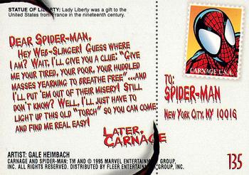 1995 Fleer Ultra Spider-Man #135 Statue of Liberty Back