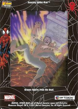 2002 ArtBox Spider-Man FilmCardz #1 Spider-Man vs. Kraven the Hunter Back