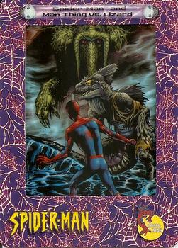 2002 ArtBox Spider-Man FilmCardz #24 Spider-Man and Man Thing vs. Lizard Front