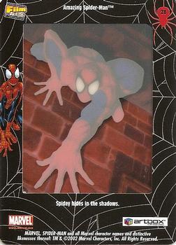 2002 ArtBox Spider-Man FilmCardz #28 Spider-Man Hiding in the Shadows Back