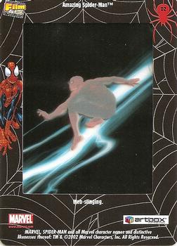 2002 ArtBox Spider-Man FilmCardz #2 Spider-Man Web-Slinging Back