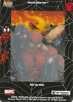 2002 ArtBox Spider-Man FilmCardz #4 Spider-Man Walks Away From a Battle Back