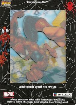 2002 ArtBox Spider-Man FilmCardz #13 Spider-Man Swinging through New York City Back