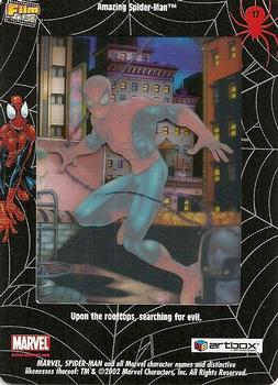 2002 ArtBox Spider-Man FilmCardz #17 Spider-Man Landing On a Rooftop Back