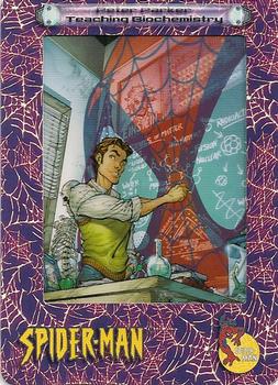 2002 ArtBox Spider-Man FilmCardz #18 Peter Parker Teaching Biochemistry Front