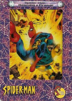 2002 ArtBox Spider-Man FilmCardz #29 Spider-Man Rescuing a Fireman Front