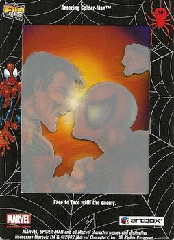 2002 ArtBox Spider-Man FilmCardz #30 Spider-Man Face to Face Back