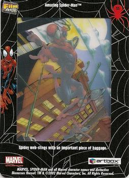 2002 ArtBox Spider-Man FilmCardz #35 Spider-Man Web-Slinging with Baggage Back