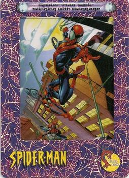 2002 ArtBox Spider-Man FilmCardz #35 Spider-Man Web-Slinging with Baggage Front