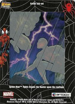 2002 ArtBox Spider-Man FilmCardz #40 Spider-Man vs. Kraven Back