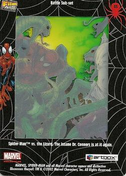 2002 ArtBox Spider-Man FilmCardz #43 Spider-Man vs. The Lizard Back