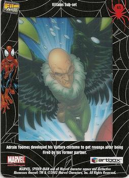 2002 ArtBox Spider-Man FilmCardz #63 The Vulture Back