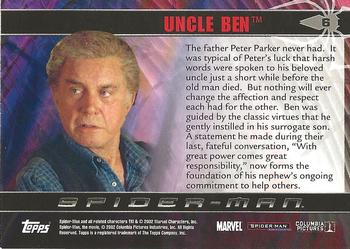 2002 Topps Spider-Man #6 Uncle Ben Back