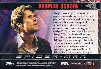 2002 Topps Spider-Man #8 Norman Osborn Back