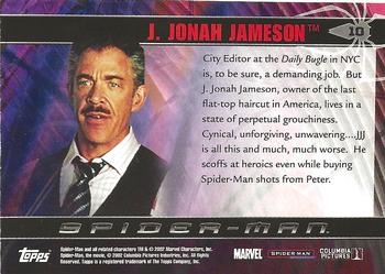 2002 Topps Spider-Man #10 J. Jonah Jameson Back