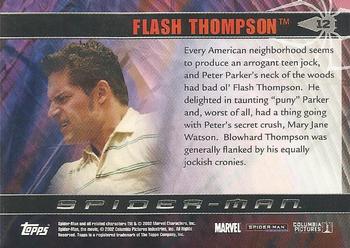 2002 Topps Spider-Man #12 Flash Thompson Back