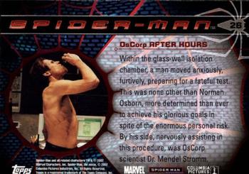 2002 Topps Spider-Man #26 OsCorp After Hours Back
