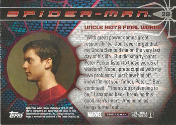 2002 Topps Spider-Man #29 Uncle Ben's Final Words Back